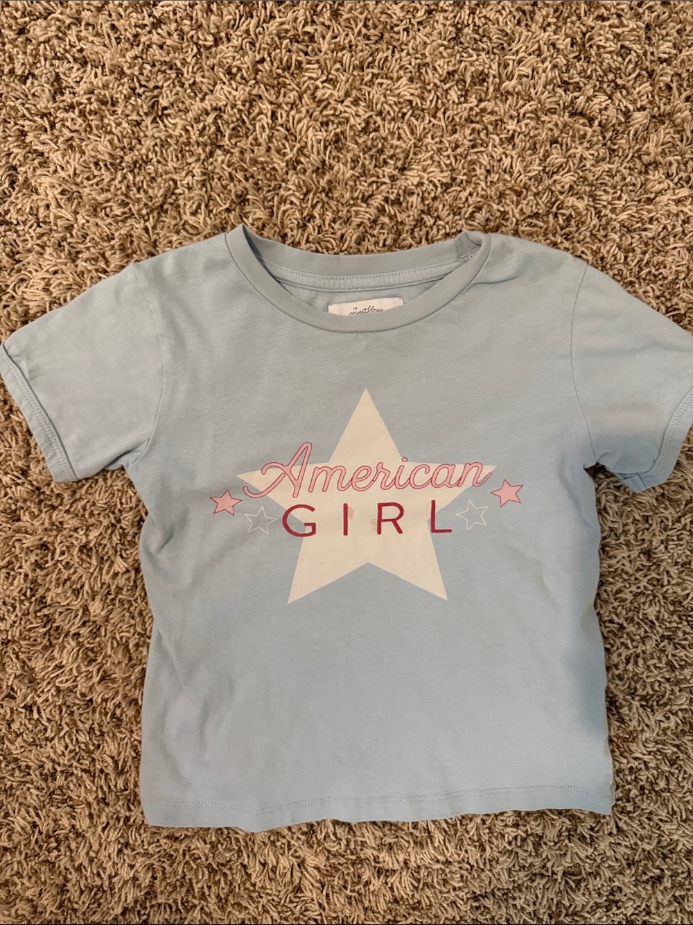 SweetHoney Light Blue Tee with White Star and Pink Script